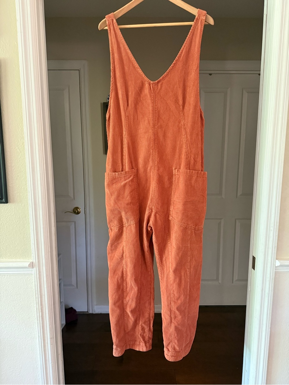 We The Free High Roller Burnt Orange Corduroy Overalls - Picture 3 of 5